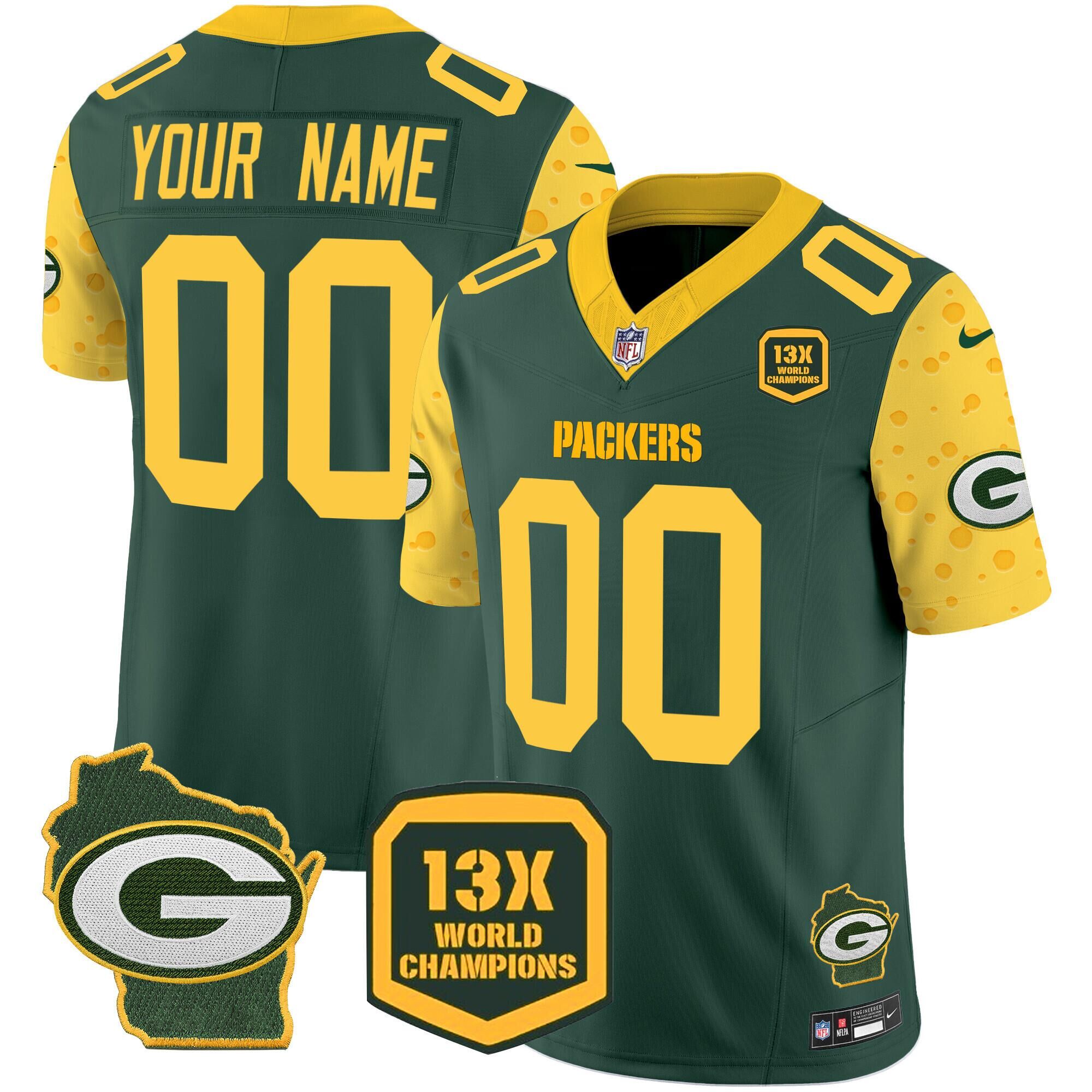 Custom Green Bay Packers Vapor F.U.S.E. Limited Jersey